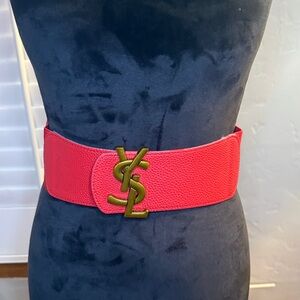 Stylish Pink Belt with Gold Accent